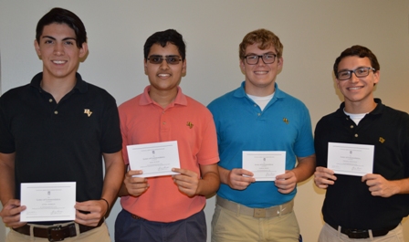 Four Students Named Commended Students in the 2017 National Merit Scholarship Program
